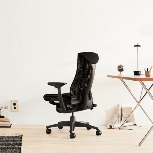 Herman Miller Embody Chair in Graphite with Rhythm Black fabric