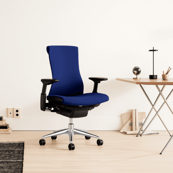 Herman Miller Embody Chair in Graphite and Polished Aluminium with Twilight Rhythm fabric