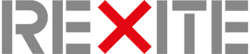 REXITE Text Logo, gray letters with a red X, modern typography, design, symbol, icon, brand