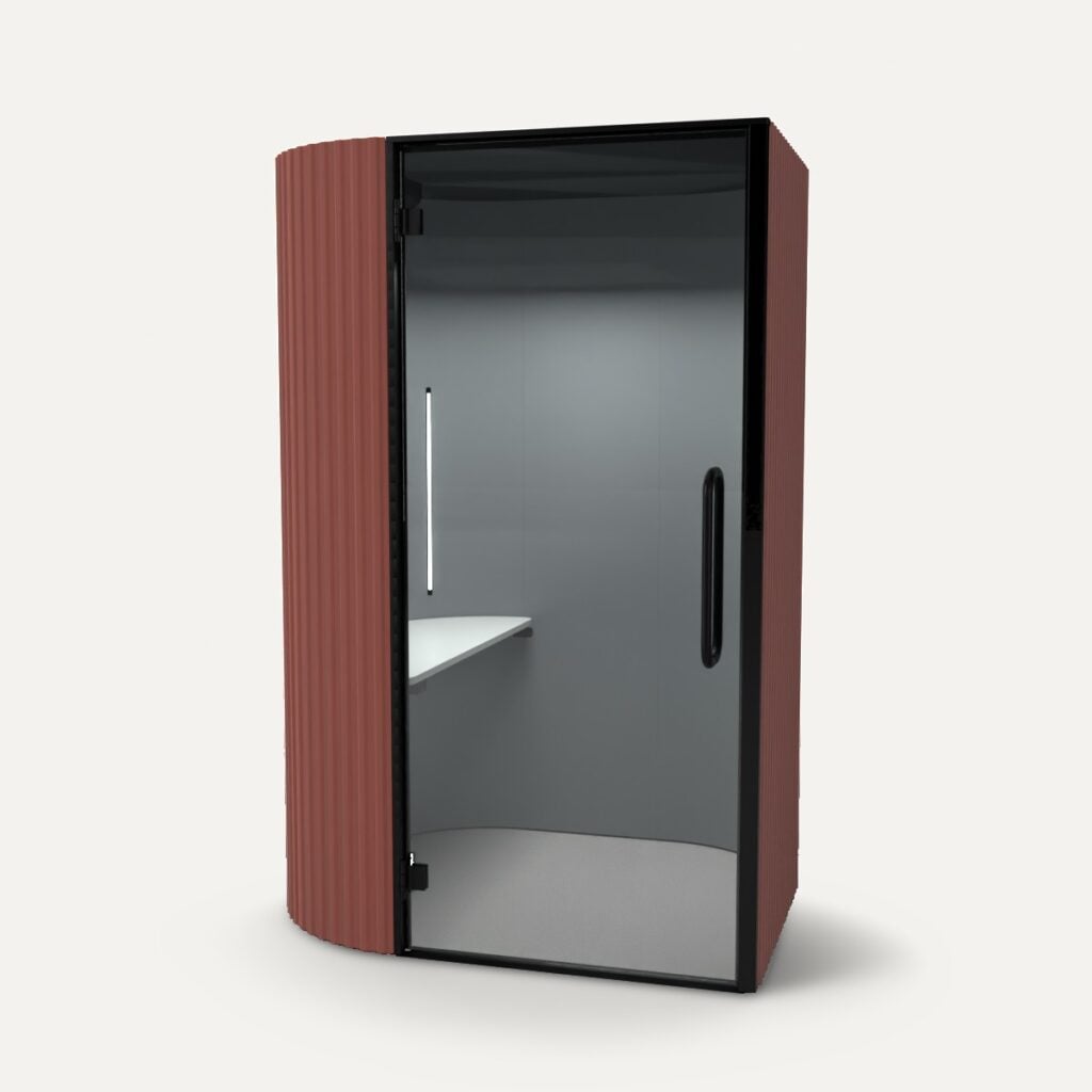 Herman Miller Bay Work Pod, Bay καθιστής εργασίας, διάφανο γυαλί, canyon